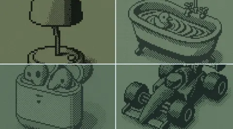 Monochrome Pixel Mosaic Style