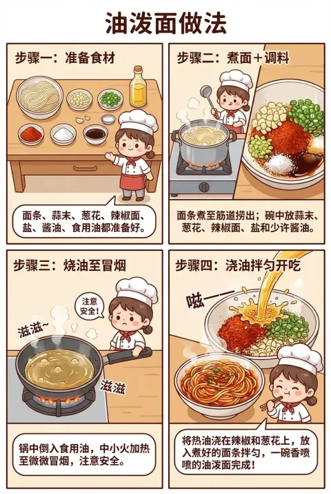 Nano Banana Prompt for Oil-Splashed Noodles How-to Comic