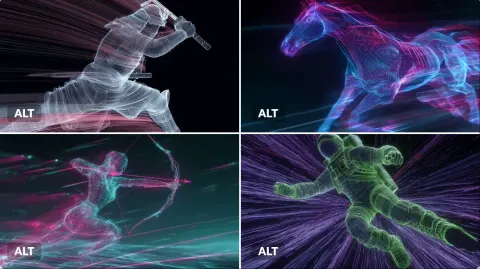 Neon Wireframe Visualization