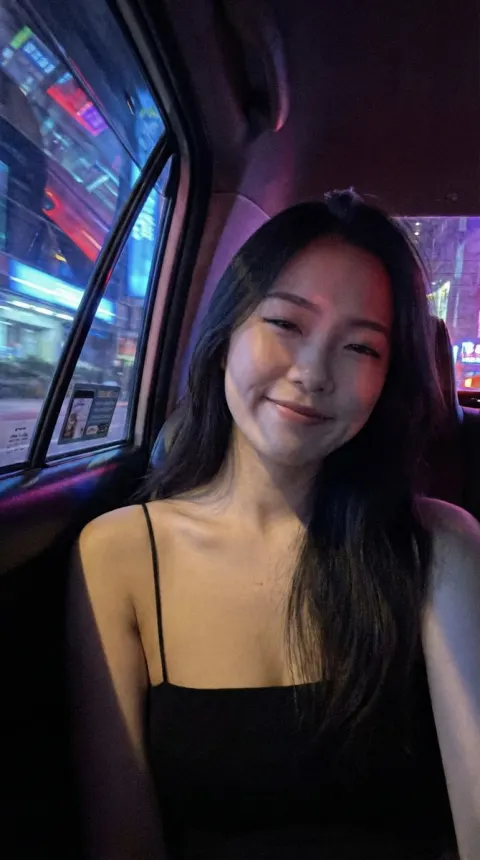 Night Taxi Selfie, Neon Lights, Realistic Portrait