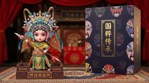 Peking Opera Hualdan Mu Guiying Figurine