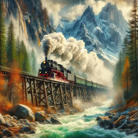 Steam Locomotive Adventure in Nature
