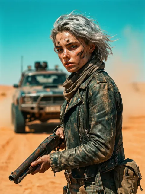 Photorealistic Wasteland Survivor Portrait