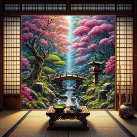 Japanese Garden Serenity with Incense