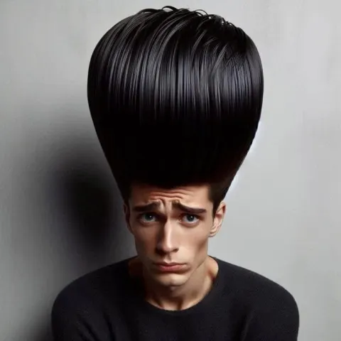 Person with Neon Blue Cylinder Hair