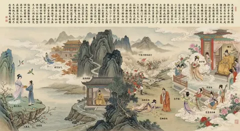 Poetic Painting of 'The Song of Everlasting Sorrow'
