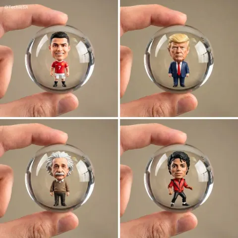 Portrait Image Inside a Transparent Glass Sphere