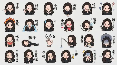 Q-version Character LINE Style Emoticon Drawing