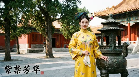 Qing Dynasty Manchu-Style Banner Dress Portrait