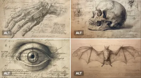 Renaissance Anatomical Study, Fine Graphite and Ink Cross-Hatching, Transparent Tissue Overlays