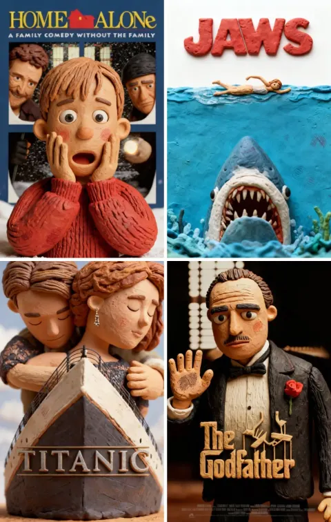 Restyle Movie Poster in Claymation Style