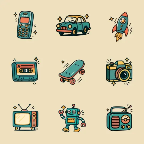 Retro Cartoon Style Illustration