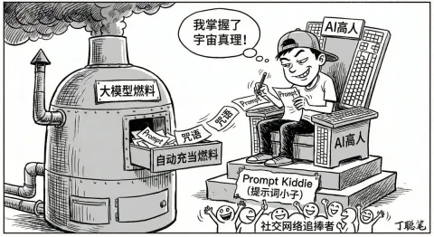 Satirical Cartoon in Ding Cong Style: The Truth Behind AI Celebrities