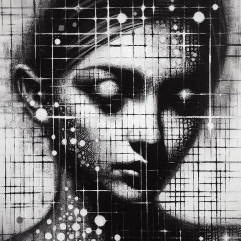 Abstract Black and White Woman’s Face Painting