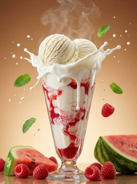 Strawberry Theme Ultra-Premium Dessert Advertising Poster