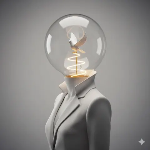 Surreal Minimalist Light Bulb Sculpture