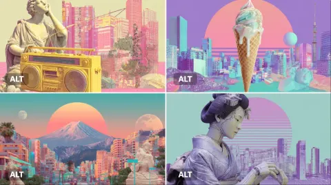 Surrealist Vaporwave Collage Art