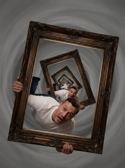 The Visual Recursion Trap: Capturing Himself in Infinite Shrinking