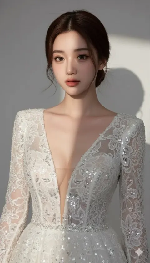 Ultra-detailed, photorealistic portrait of a beautiful woman in high fashion editorial style