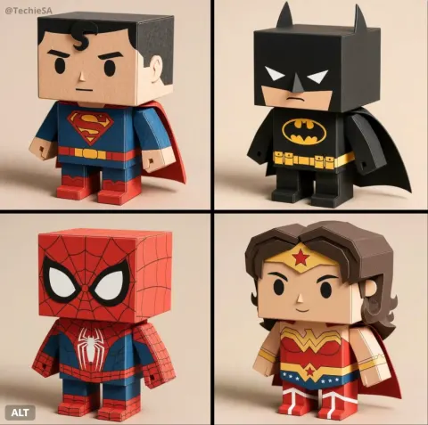 Ultra-detailed Render of [CHARACTER NAME] Paper Toy in Box Form
