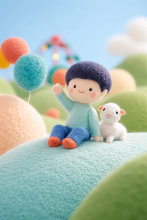 Ultra-HD Needle-Felted Scene Set