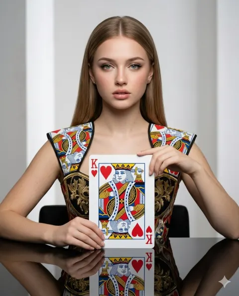 Ultra-Hyperrealistic Minimalist Fashion Editorial Conceptual Playing Card