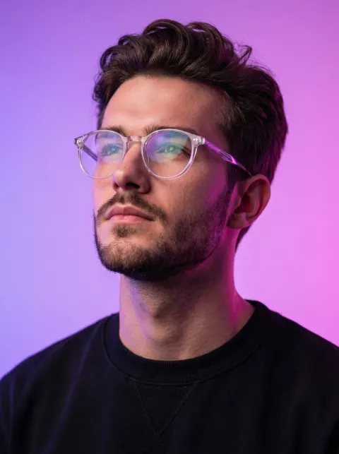 Ultra-realistic modern male portrait