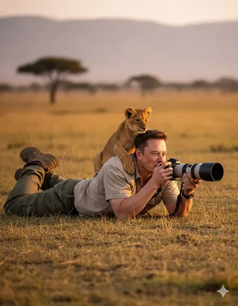 Ultra-realistic Wildlife Photography Scene with Reference Face