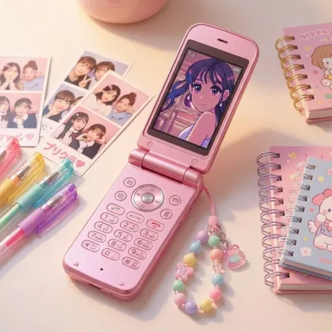 Vintage Flip Phone Display