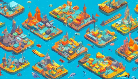 Busy Isometric Underwater City