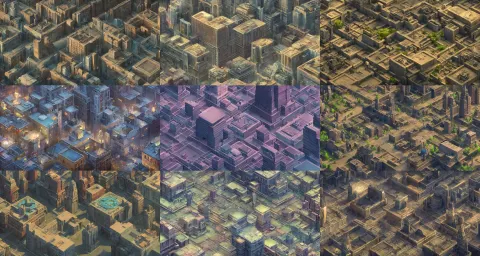 City Isometric Game Smooth 3 D Illustration