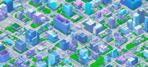 Vaporwave Videogame City Wallpaper