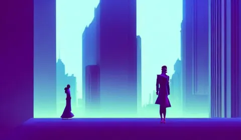 Beautiful and Immaculate Overcast Futuristic Isometric City