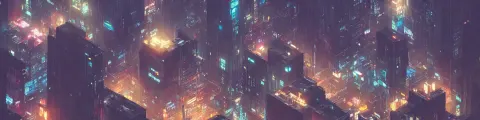 Isometric Cyberpunk City Block
