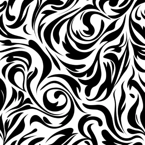 Fantasy Swirly Black Stencil Pattern