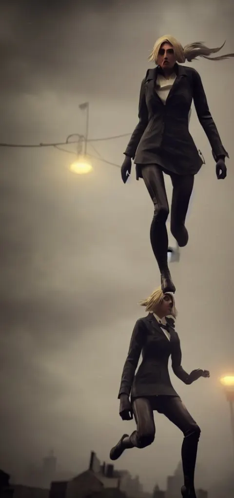 Beautiful Annie Leonhart Running on High Heels in Dunwall City
