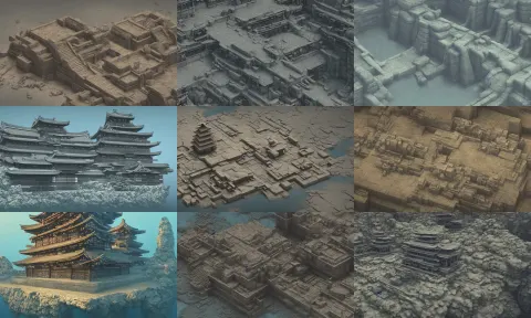 Ancient Japanese Architectural Complex at the Bottom of the Sea