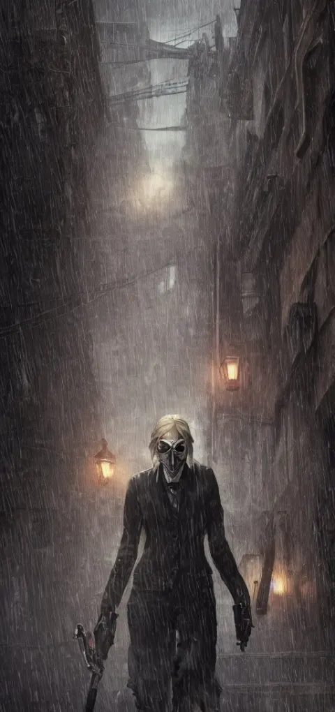 Annie Leonhart in Dunwall City Wearing Corvo Attano's Mask