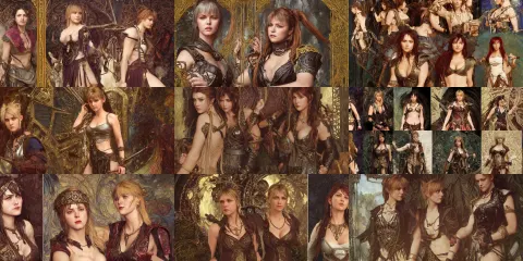 Paintings of Cinematic Stills from the Xena Warrior Princess and Final Fantasy X Crossover
