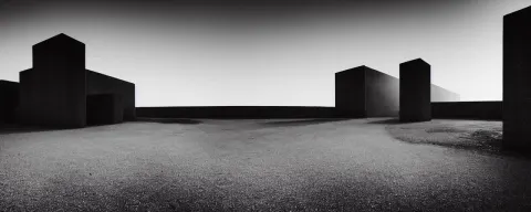 Hyper Realistic Brutalist Concrete Building