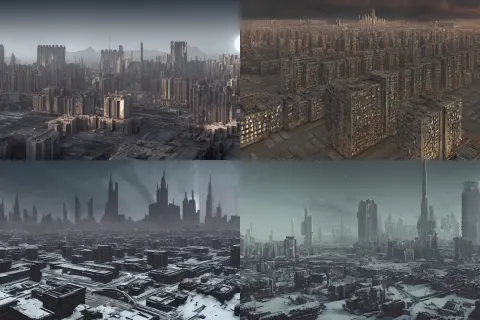 Brutalist City in a Dark Gritty Imperial Sci Fi Realm