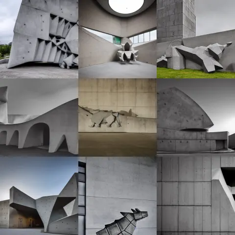 Concrete Building in the Shape of a Stegosaur