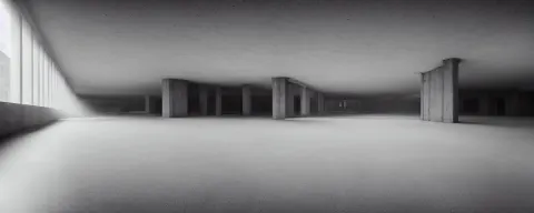 Realistic Interior of a Brutalist Soviet Building