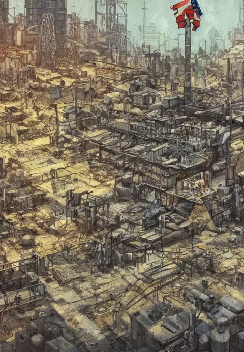 Underground Colony with Checkered Flags