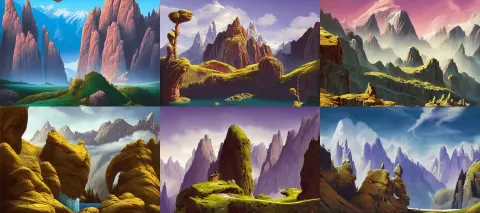 Rocky Mountains Landscape in the Style of Dr