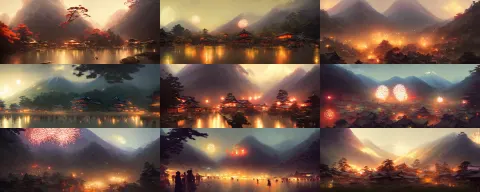 Japanese Mountain Countryside Small Town
