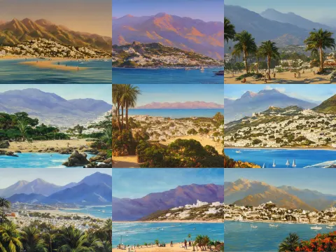 Detailed Painting of Marbella Landscape