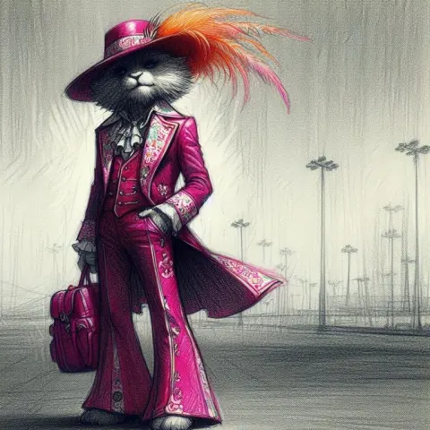 Anthropomorphic Character in 1970s Pimp Outfit