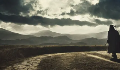 Gandalf Walking Down a Path