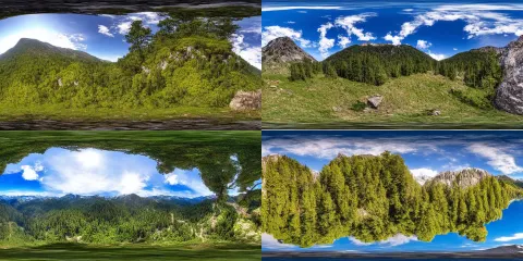 Spherical Panorama 360-photo of a Beautiful Mountain Landscape Scene